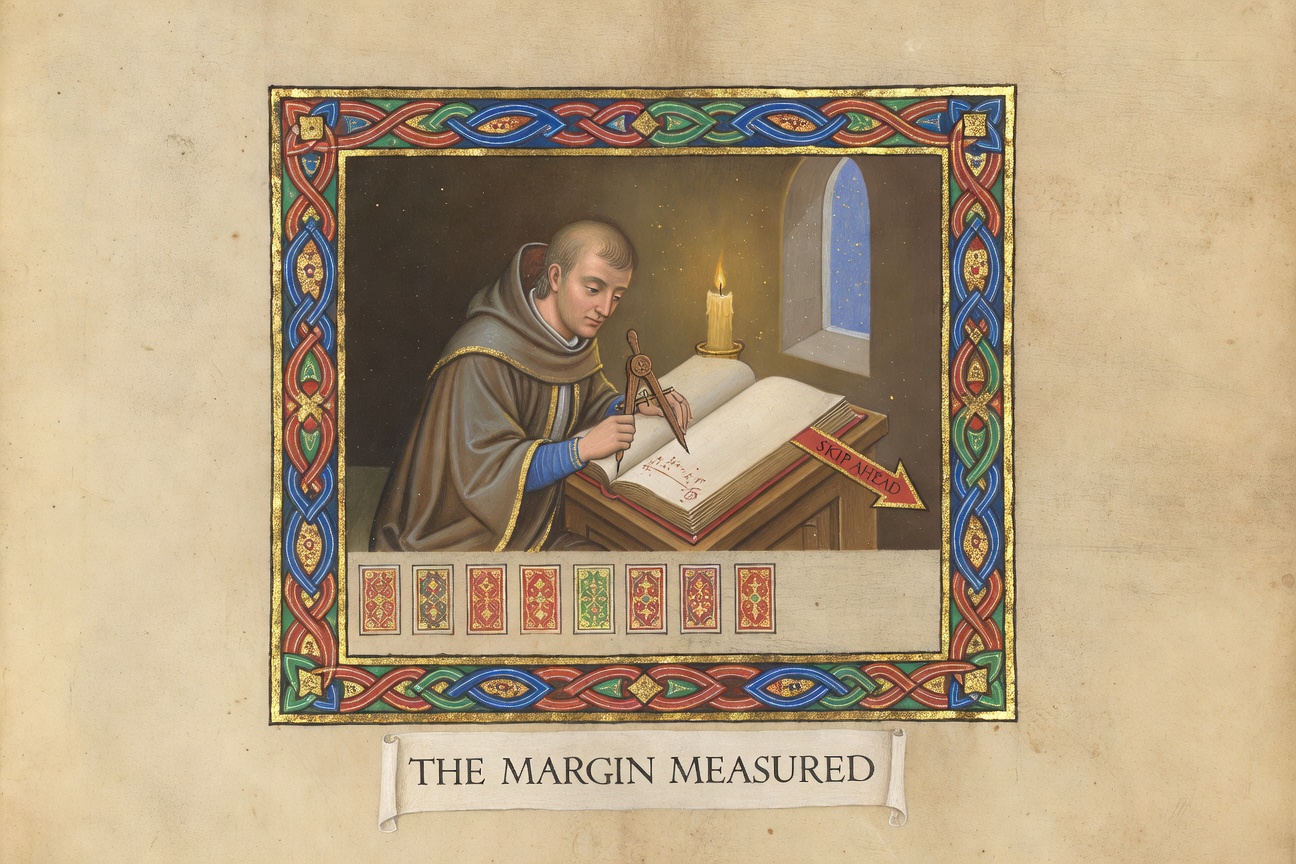 The Margin Measured — an illuminator widens the bottom of the page